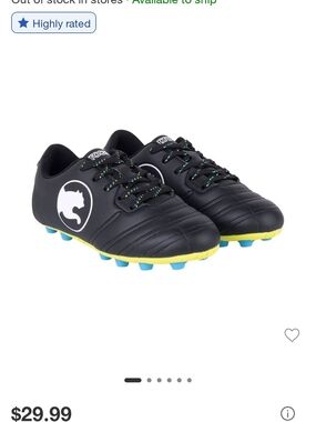 Puma Kids Black Soccer Cleats with Yellow & Blue Accents